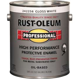RUST-OLEUM PROFESSIONAL 242256 Protective Enamel, Gloss, White, 1 gal Can