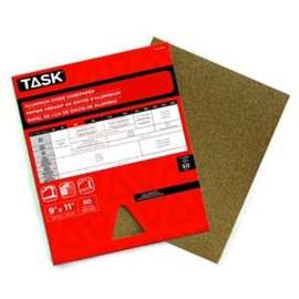 Task PREMIUM Series PAO15240 Sandpaper, 11 in L, 9 in W, Very Fine, 240 Grit, Aluminum Oxide Abrasive, Paper Backing