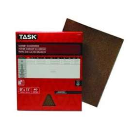Task GA11040 Sandpaper, 11 in L, 9 in W, Coarse, 40 Grit, Garnet Abrasive