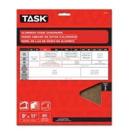 Task PREMIUM Series PA15150 Sandpaper, 11 in L, 9 in W, Very Fine, 150 Grit, Aluminum Oxide Abrasive, Paper Backing
