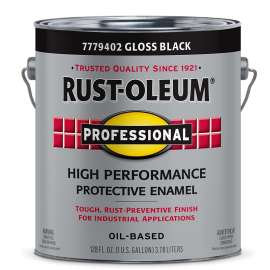 RUST-OLEUM PROFESSIONAL 7779402 Protective Enamel, Gloss, Black, 1 gal Can