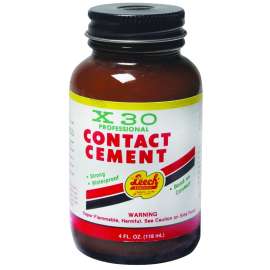 Leech Adhesives X-30 X30-74 Contact Cement, Clear, 4 oz Bottle