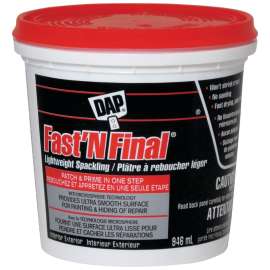 DAP FAST ‘N FINAL 71354-3 Spackling, White, 946 mL