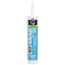 DAP ALEX FLEX 78542 Molding and Trim Sealant, White, 72 hr Curing, 40 to 100 deg F, 300 mL Cartridge