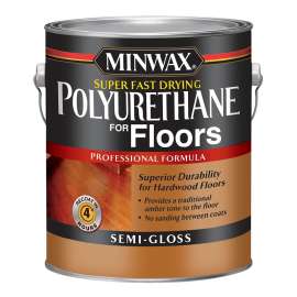 Minwax 130210000 Polyurethane, Semi-Gloss, Liquid, Clear, 1 gal, Can