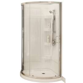 MAAX Cyrene 300001-000-001-102 Shower Kit, 34 in L, 34 in W, 76 in H, Acrylic, Chrome, Glue Up Installation, Round
