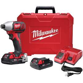 Milwaukee 2657-22CT Impact Driver Kit, Battery Included, 18 V, 1.5 Ah, 1/4 in Drive, Hex Drive, 3350 ipm