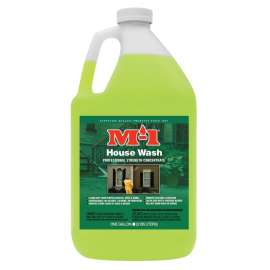 M-1 HW1G House Wash Cleaner, Liquid, Mild, Yellow, 1 gal, Bottle