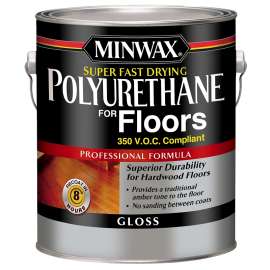 Minwax 130230000 Polyurethane, Gloss, Liquid, Clear, 1 gal, Can