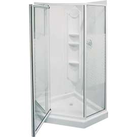 MAAX Himalaya 101694-001 Shower Kit, 38 in L, 38 in W, 74-1/4 in H, Polystyrene, 3-Wall Panel, Neo-Angle