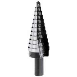 Irwin Unibit 10234CB Step Drill Bit, #4 Dia, 12-Hole Fractional, Radial Concave Flute, 1-Flute, 3/8 in Dia Shank