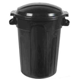 Gracious Living 16000-24 Garbage Can, 80 L Capacity, Plastic, Black, Snap-Lock Dome Lid Closure