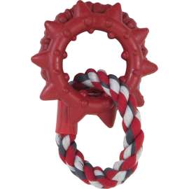 DOGZILLA 52047 Dog Toy, M, Rubber Rope, Gray/Red/White
