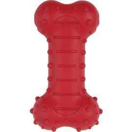 DOGZILLA 52054 Dog Toy, M, Treat Bone, Rubber, Red