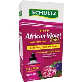 Schultz African Violet Plus SPF44900 Plant Food, 4 oz Bottle, Liquid, 8-14-9 N-P-K Ratio