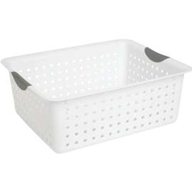 Sterilite Ultra 16268006 Storage Basket, 1.5 cu-ft Capacity, Plastic, White