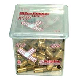 Waterline 1425104 Pipe Tee, 1/2 in, Brass