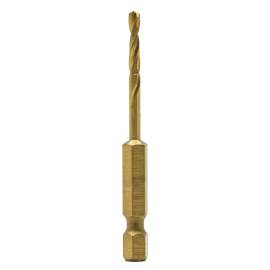 DeWALT DD5108 Impact Drill Bit, Spiral Flute, 1-1/8 in L Flute, Hex Shank, 1/4 in Dia Shank