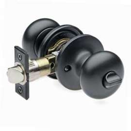 Taymor Professional Series 34-FV3824BLK Dome Knob, Keyed Lock, Metal, Matte Black, 2-3/8, 2-3/4 in Backset