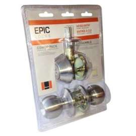 Taymor EPIC Series 35-CV1116 Deadbolt/Entry Knob Set, 3 Grade, Keyed Alike Key, Stainless Steel, Satin, KA2 Keyway