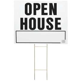 HY-KO LOH-3 Lawn Sign, OPEN HOUSE, Black Legend, Plastic, 24 in W x 19 in H Dimensions