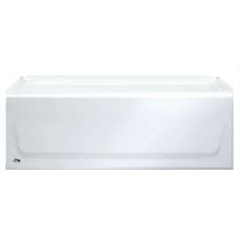 BOOTZ KONA 011-3302-00/2302 Bathtub, 34 gal Capacity, 54 in L, 30 in W, 15-1/4 in H, Alcove Installation, Steel, White