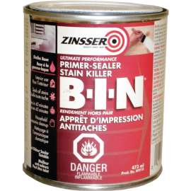 ZINSSER B-I-N Z00918 Primer, Flat, White, 473 mL