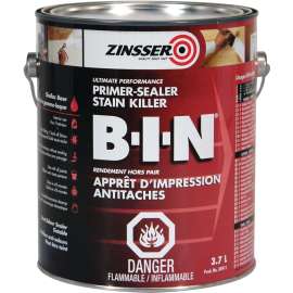 ZINSSER B-I-N Z00911 Primer, Flat, White, 3.7 L
