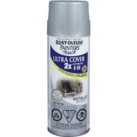 Painter's Touch Ultra Cover 268067 Spray Paint, Gloss, Metallic Aluminum, 312 g, Can