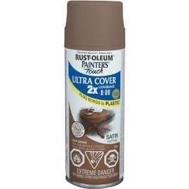 Painter's Touch Ultra Cover 268417 Enamel Spray Paint, Satin, Nutmeg, 340 g