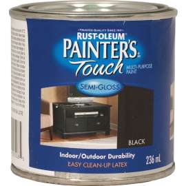 RUST-OLEUM Painter's Touch N1974730 Brush-On Paint, Semi-Gloss, Black, 236 mL