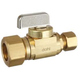 Dahl mini-ball 521-33-31-BAG Stop Valve, 5/8 x 3/8 in Connection, Compression, 250 psi Pressure, Manual Actuator