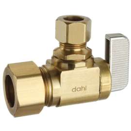 Dahl mini-ball 621-33-31 Angle Shut-Off Valve, 5/8 x 3/8 in Connection, Brass Body