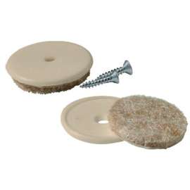 Shepherd Hardware FeltGard Plus Series 9843 Furniture Pad, Round, 1 to 1-1/2 in, Felt, Beige