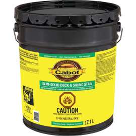 Cabot 142.0017406.008 Semi-Solid Deck and Siding Stain, 18.9 l, Liquid, Neutral Base, Slight, 1.04 Specific Gravity