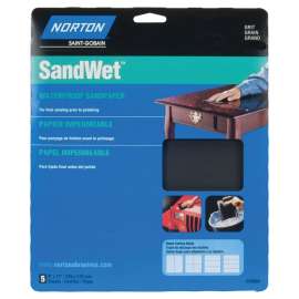 NORTON 48110 Sanding Sheet, 9 in L, 11 in W, 440, 320, 220 Grit, Aluminum Oxide Abrasive