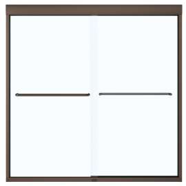 MAAX Aura 135661-900-172 Bathtub Door, Semi Frame, Clear Glass, Bypass/Sliding Door, 1/4 in Glass
