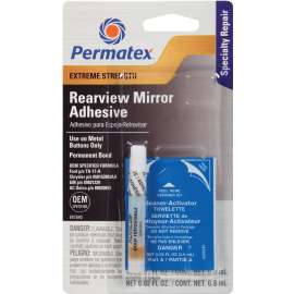 Permatex 81840 Rearview Mirror Adhesive, Liquid, Irritating, Yellow, 0.01 oz