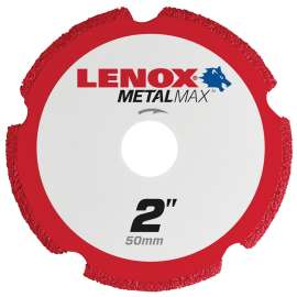 Lenox MetalMax 1972917 Cut-Off Wheel, 2 in Dia, 3/64 in Thick, 3/8 in Arbor, 40, 50 Grit, Diamond Abrasive