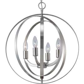 Canarm Meridian Series ICH182B04BN18 Chandelier, 60 W, 4-Lamp, Incandescent Lamp, Steel/Zinc Fixture