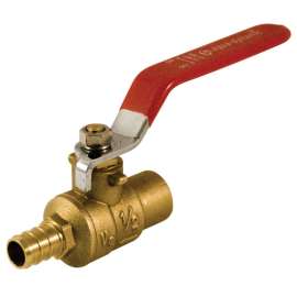 aqua-dynamic 1197-543 Ball Valve, 1/2 in Connection, Solder x PEX, 200 psi Pressure, Brass Body