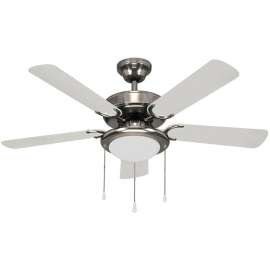 CANARM Eclipse Series CF9042551S Ceiling Fan, 5-Blade, Bleached Oak/White Blade, 42 in Sweep, Fiber Blade, 3-Speed