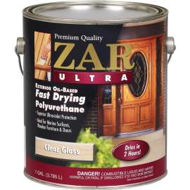 ZAR 34013 Exterior Polyurethane, Gloss, Liquid, Amber, 1 gal, Can