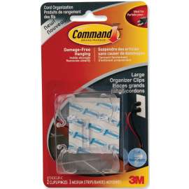 Command 17303CLR-C Cord Clip, Plastic, Clear