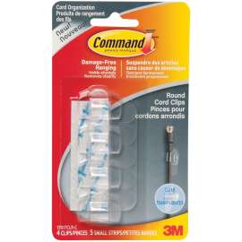 Command 17017CLR-C Cord Clip, Plastic, Clear