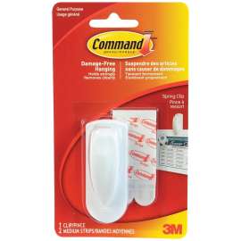 Command 17005-HWEF Spring Clip, 1-Hook, White