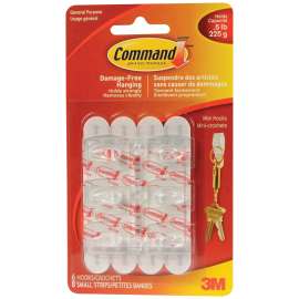 Command 17006C Utility Hook, 0.5 lb, 6-Hook, White