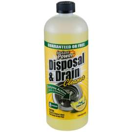 Instant Power 1501 Disposal and Drain Cleaner, 1 L, Liquid, Lemon, Yellow