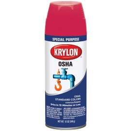Krylon K02116777 OSHA Paint, Gloss, Safety Red, 12 oz, Aerosol Can