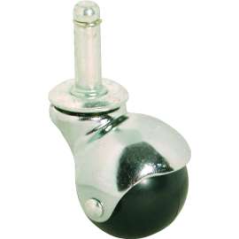 Shepherd Hardware 9360B Caster Hooded Ball, 2 in Dia Wheel, Rubber Wheel, Black, 80 lb